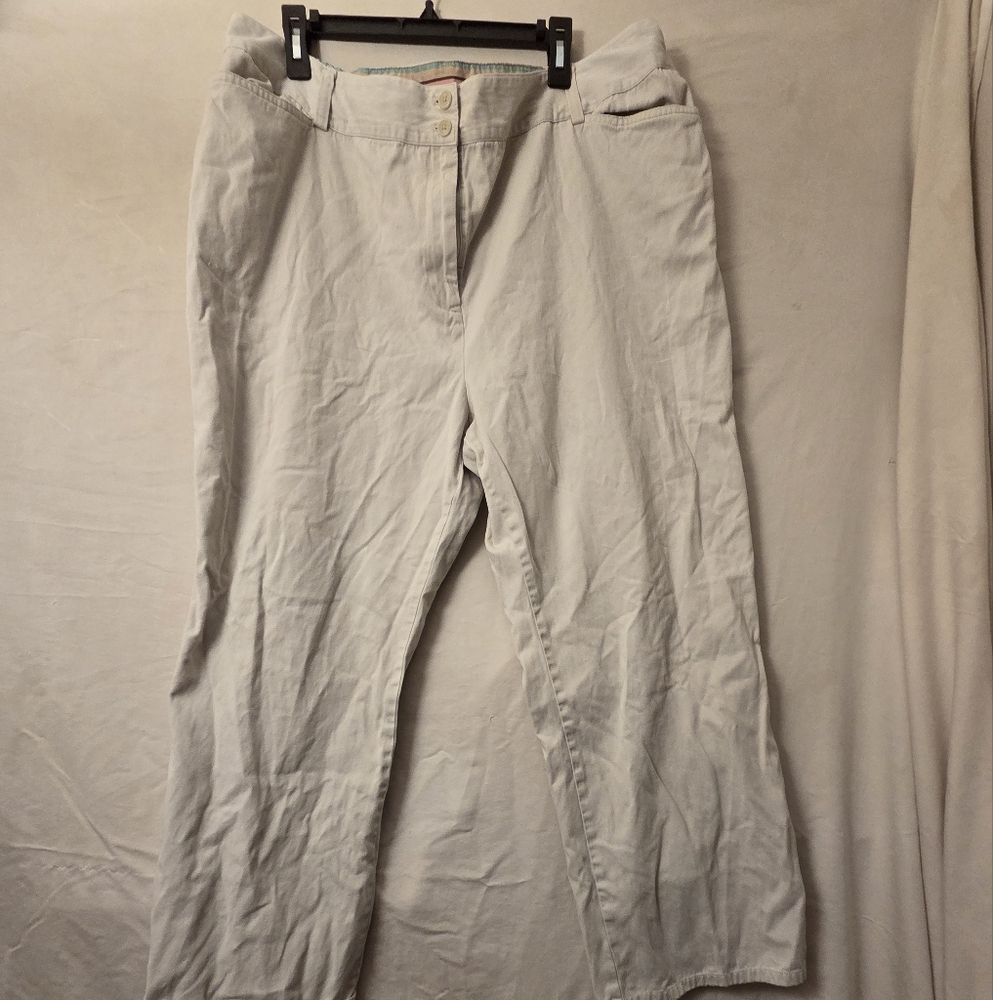 Vintage Casual Corner Annex Woman Khaki Pants Size 22W Classic Fit Lined Waist